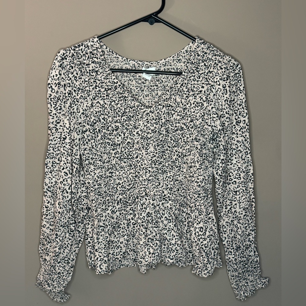 Japna Leopard Print Long Sleeve Top